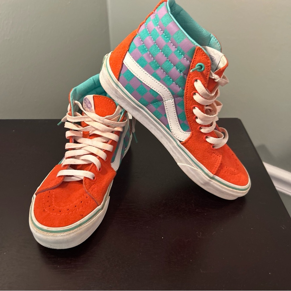 Vans SK8 - HI Crazy Check Cherry Tomato US Size - Women's 8.5;  Men's 7